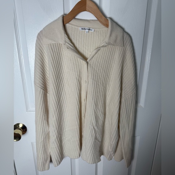 Reformation Fantino Cashmere Collared Cardigan S - Picture 3 of 12